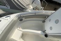 2026 Pursuit DC 266 Dual Console boat interior with Yamaha engine, featuring spacious seating.