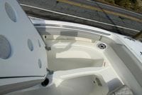 2026 Pursuit DC 266 Dual Console boat interior with seating and speaker detail.