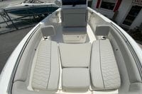2027 Pursuit S 268 Sport boat interior with luxurious seating and modern design.