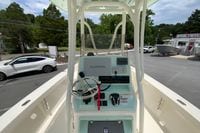 2023 Pathfinder 2400 TRS boat console with Garmin navigation system, parked outdoors.