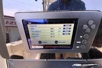 Yamaha display on 2018 Cobia 301 Center Console showing trip data and fuel usage.