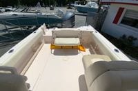 2011 Grady-White Freedom 255 boat interior with seating and Yamaha engine.