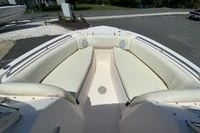 2011 Grady-White Freedom 255 boat with spacious bow seating and white upholstery.