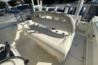 2014 Sailfish 290 CC boat interior with seating and controls.