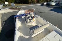 2007 Clearwater 1900 Baystar boat interior with steering console and seating.