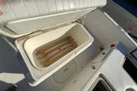 Open storage compartment on a 2007 Clearwater 1900 Baystar boat.