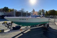 2007 Clearwater 1900 Baystar boat on trailer under bright sunlight.