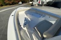2017 Everglades 253 Center Console boat interior with seating and storage compartments.