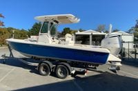 2017 Everglades 253 Center Console boat on trailer, featuring Yamaha outboard motor.