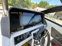 2026 Cobalt R4 OB boat dashboard with modern controls and dual Garmin displays.