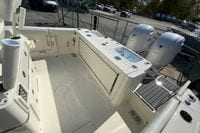 2026 Cobia 265 Center Console boat with dual engines and spacious deck layout.