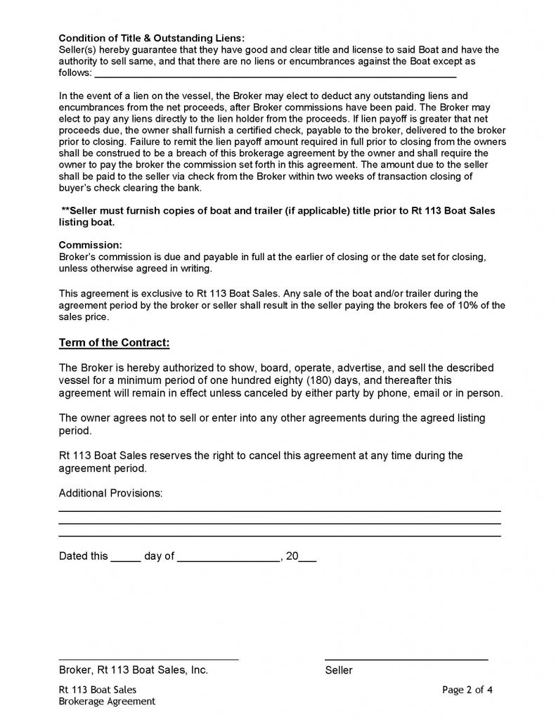 2018 Brokerage Agreement (fill In) Page 2